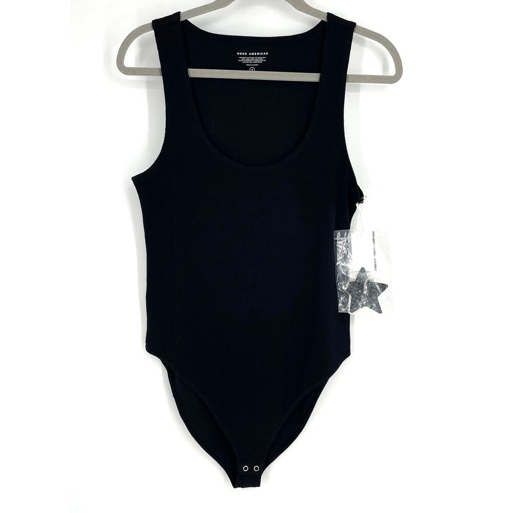 Good American The‎ Feel Good Bodysuit Black Size XL NWT